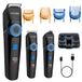 BarberBoss Baardtrimmer voor heren, 3-in-1 haar-, baard- en detailtrimmer, led-display, 3 snijkoppen, USB-oplaadbaar, waterdicht ontwerp, oplaadbare verzorgingsset met precisie-wijzerplaat