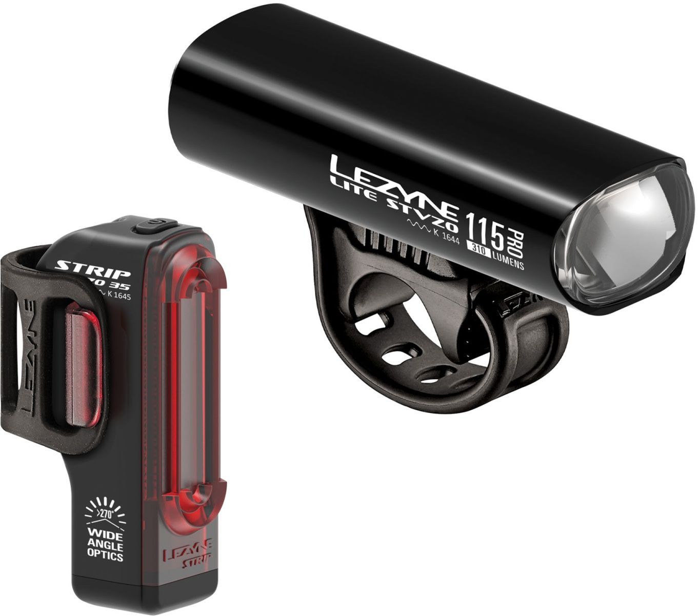 Lezyne Lite Drive StVZO Pro 115/Strip StVZO LED Light Set - Black