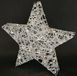 Decoratieve Lichtster Decoratieve led-lamp met ledverlichting, warmwit, zilver, metaal met timerfunctie, werkt op batterijen, 45 cm, winter- en kerstdecoratie, kerstster