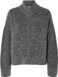 Selected Women gebreide vest met wol - grijs