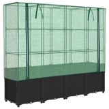 VidaXL Jardinière surélevée avec cache-pot aspect rotin 160x40x153 cm