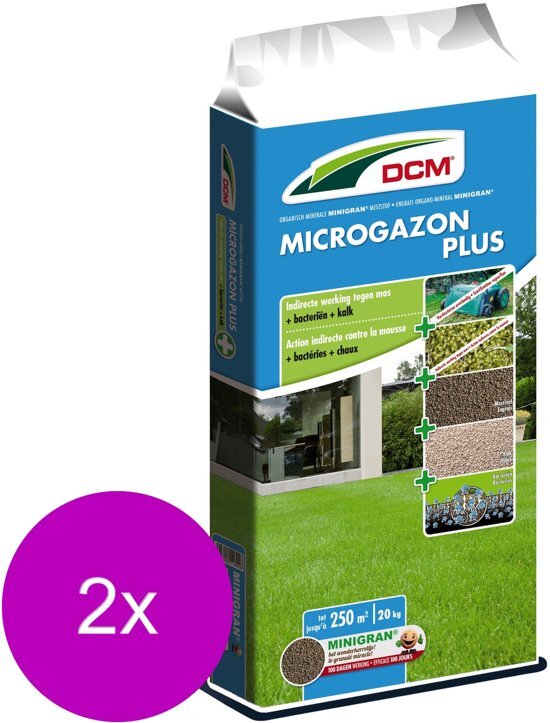 DCM Microgazon Plus 250 m2 - Gazonmeststoffen - 2 x 20 kg (Mg