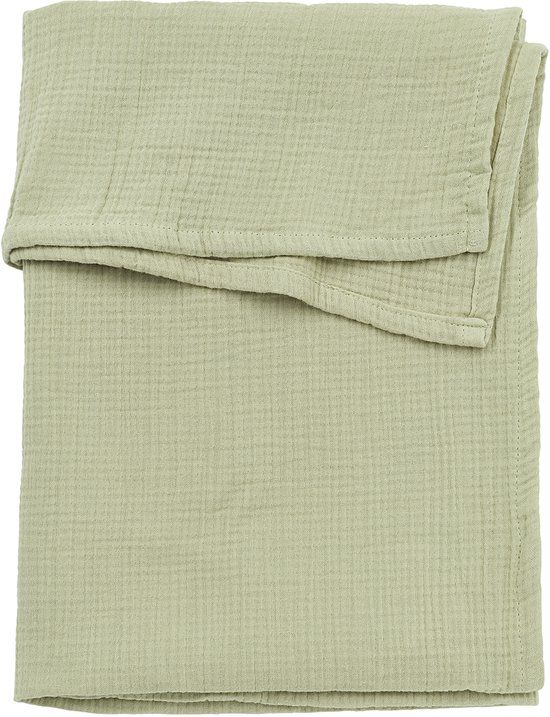 Meyco Baby Uni ledikant laken - pre-washed hydrofiel - soft olive - 100x150cm - 0.3 TOG