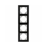 Inbouwframe zwart aluminium 4 horizontale elementen