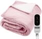 Auronic Elektrische Deken - 200 x 180 cm - 2 Persoons Warmtedeken - 9 Warmte en Timerstanden - Verwarmingsdeken - Sherpa Fleece - Roze