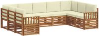 vidaXL - Bank loungeset - 9 zitplaatsen - Natuurlijk en crème - Acacia hout
