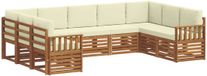 vidaXL - Bank loungeset - 9 zitplaatsen - Natuurlijk en crème - Acacia hout