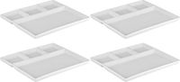 Svenska Living Fonduebord/gourmetbord - 4x - porselein - wit - 23 x 18 cm - 4 vakken