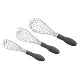 Amazon Basics Sneeuwbezemset van roestvrij staal, 3 stuks, grijs, zilver, grijs/zilver