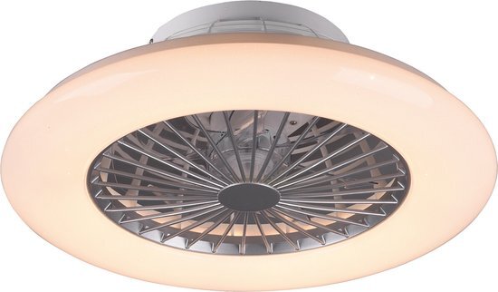 BES LED LED Plafondlamp met Ventilator - Plafondventilator - Trion Romina - 30W - Rond - Mat Titaan - Kunststof