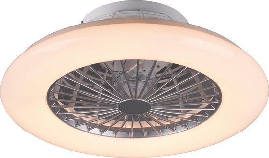 BES LED Trion Romina LED Plafondlamp met Ventilator - 30W - Rond - Mat Titaan - Dimbaar - Afstandsbediening