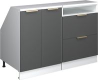 Vicco R-Line Keukenkast voor schuine wand – 120 cm Set van 2 kastrompen 60 cm diepte Antraciet-goud