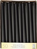 Conpax Candles Dinerkaarsen Mega Pack - 50 stuks - Zwart - 25 cm