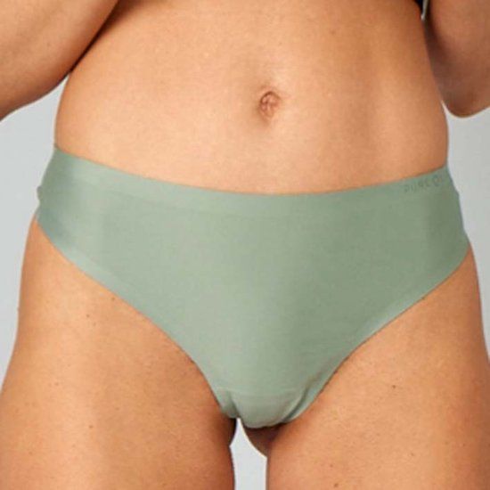 Pure Lime Microfibre String Duo Pack - Green/Black - Women's Size L