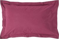 Homescapes Kussensloop 50x75 cm met Rand (Oxford) – Bordeaux – 100% Egyptisch Perkal Katoen – 200 TC