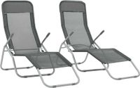 Chaises longues pliantes 2 pcs textile 2000 anthracite