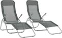Chaises longues pliantes 2 pcs textile 2000 anthracite