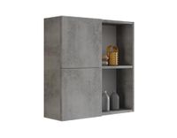 Mama Store Atena Hangkast met 2 deuren en vakken per dag, cementgrijs, hout, betongrijs, 71 x 22 x 71 cm (l x b x h)