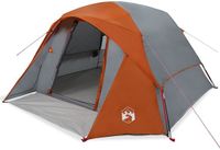 vidaXL Tent 4-persoons waterdicht grijs en oranje