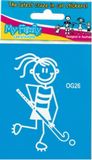 The Sticker Family Meisje met hockeystick autosticker
