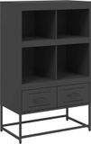 vidaXL Hoge kast, zwart, 68x39x111,5 cm, staal