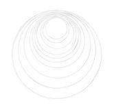 Rayher 25213102 metalen ringen, 10 stuks, 10 maten gesorteerd, wit gecoat, dikte ca. 3 mm, draadringen om te knutselen, voor wikkeltechniek, dromenvangers, bloemistiek, bruiloftskrans, hoepels