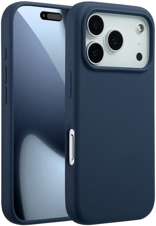 Accezz Liquid Silicone Backcover met MagSafe voor de Apple iPhone 17 Pro - Donkerblauw