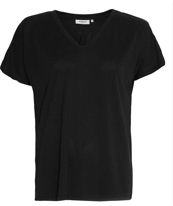 MSCH Copenhagen Mschfenya Modal V Neck Tee Dames - Zwart - Maat XS/S