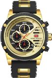 Mini Focus Montre LU-23836 - Élégance Noir et Or KP23836