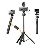 K&F Concept MS08 selfiestick selfie stick telefoonstatief met bluetooth afstandsbediening en Gopro adapter 1.58m