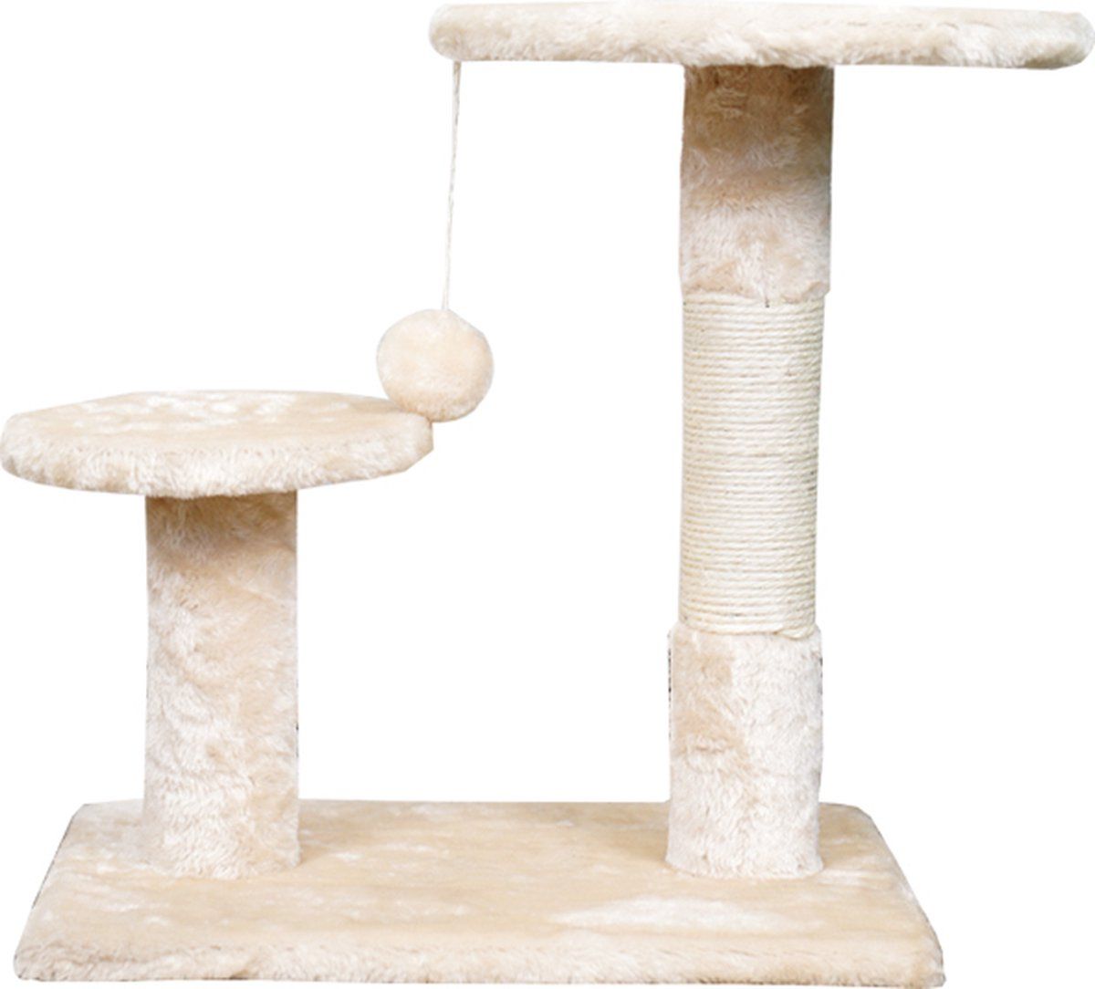 Beyoliving Krabpaal Kattenkrabpaal met sisal krabpaal 40 cm hoog voor kittens Beige