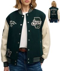 Superdry Patched Varsity Bomber Jacket Dames - Maat 16