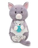 NICI 62166 Knuffeldier kat met vis, 40 x 20 cm, grijs