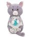 NICI 62166 Knuffeldier kat met vis, 40 x 20 cm, grijs