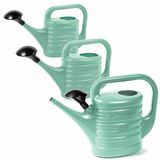 Merkloos / Sans marque Voordeelset van 3x stuks kunststof tuin gieters 2, 5 en 10 liter mintgroen - Met sproeikop/broeskop