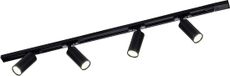 LEDVION LED Railverlichting 1M + 4 Railspots (5W - 2700K - Zwart - Dimbaar) - 1-Fase
