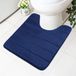 Homaxy Memory Foam Antislip Zachte Toiletmat met Uitsparing 50 x 60 cm, Absorberende Badmat Staand Toilet, Badkamer Wasbare Badmatten voor Toilet, Bleu marine