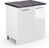 Vicco Fame-Line Wastafelkast – 80 cm, WB Antraciet Wit Hoogglans