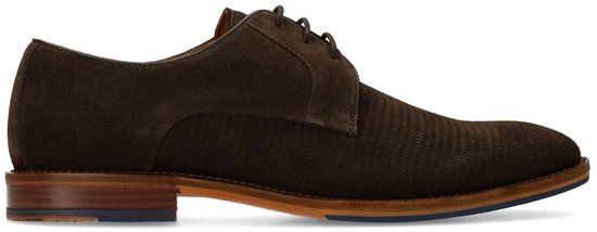 Manfield Heren Bruine Suède Veterschoenen Maat 40