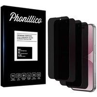 Phonillico® Gehard glas voor iPhone 16 [Pack 4] Zwarte anti-spionagefilm glazen schermbeschermer