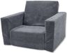 ODOL-PLUSZ Fauteuil pour enfants Banquette Pliante Pouf doux pour enfants, Fauteuil relax multifonctionnel et matelas, graphite