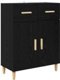 vidaXL Dressoir Zwart eiken 34 x 69.5 x 89 cm Bewerkt hout