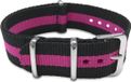 Max Watch Max Horlogeband 5 NTS009 Nato Horlogeband - Ø18 mm - Zwart / Roze / Zilverkleurig