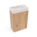 Saniclass Holz Pure Ensemble de meubles de toilette - 40x60.5cm - 1 porte - lavabo en pierre naturelle marbre - trou de robinet à droite - chêne naturel