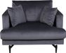 Hioshop Sofia fauteuil velours donkergrijs