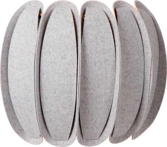 Lucide SPENCER - Wandlamp - Grijs - E27 - Met dimfunctie - Vilt - Halfrond