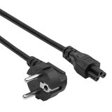 Akyga AK-NB-10C Netsnoer voor PC Notebook koperdraad 3 x 0,75 mm² 3-pins IEC C5 / Schuko CEE 7/7 EU 3 m Zwart, Mickey stekker