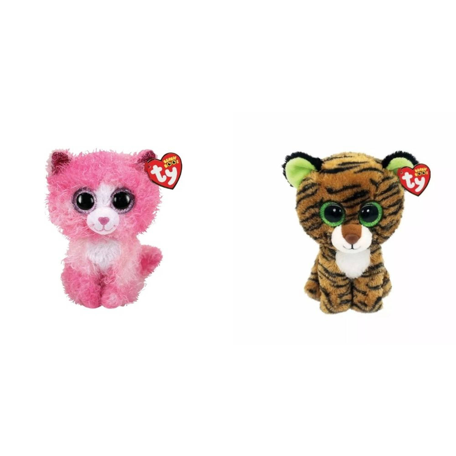 TY - Knuffel - Beanie Boo's - Reagan Cat & Tiggy Tiger