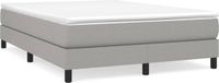 vidaXL Boxspring met matras stof lichtgrijs 140x200 cm