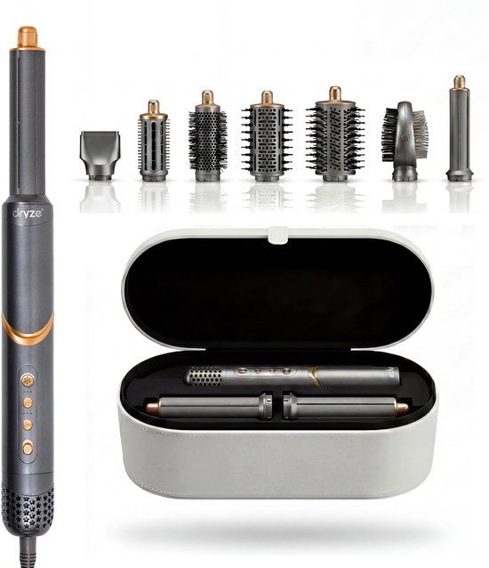 Dryze® ProFlex Airstyler - 8 in 1 Multistyler - Föhnborstel - Krultang- Krulborstel - Incl Coldshot + Lerenopbergcase